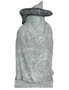 Lapide decorativa Halloween con morte incappucciata, scritta RIP e teschi alla base in poliresina effetto pietra 2