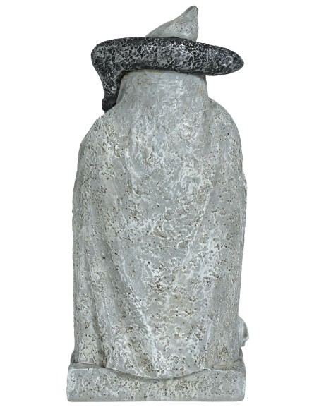 Lapide decorativa Halloween con morte incappucciata, scritta RIP e teschi alla base in poliresina effetto pietra