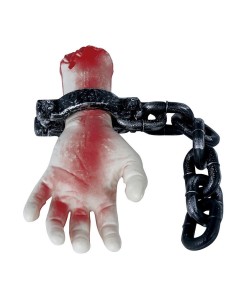 Pendente decorativo mano sanguinante con catena nera per decorazioni Halloween horror 2