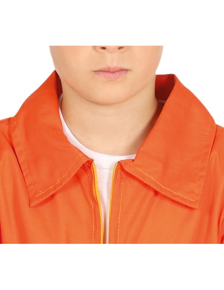 Costume detenuto arancione bambino con tuta carceraria e catene per travestimenti feste a tema