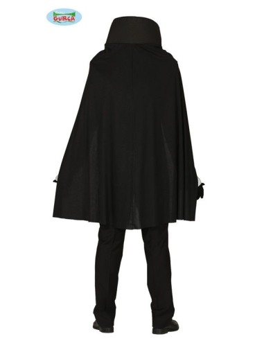 Costume uomo senza testa nero con mantello, camicia bianca e lanterna per Halloween horror