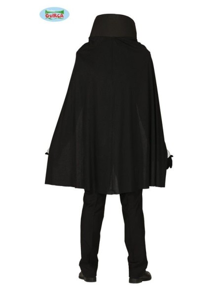 Costume uomo senza testa nero con mantello, camicia bianca e lanterna per Halloween horror