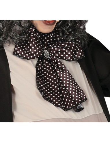 Costume Pinguino cattivo con mantello nero, gilet grigio, cappello cilindro e cravatta pois per Halloween