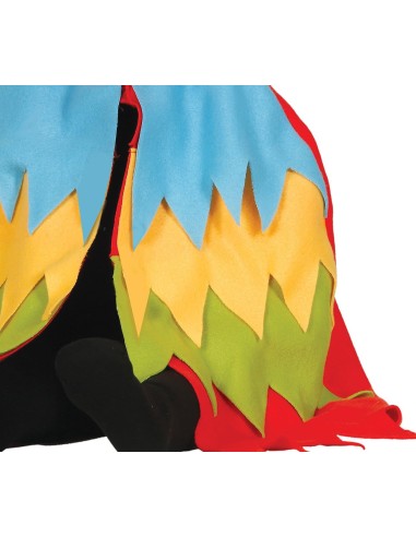 Mantello pappagallo rosso blu giallo bambino 18-24 mesi con cappuccio becco costume animale
