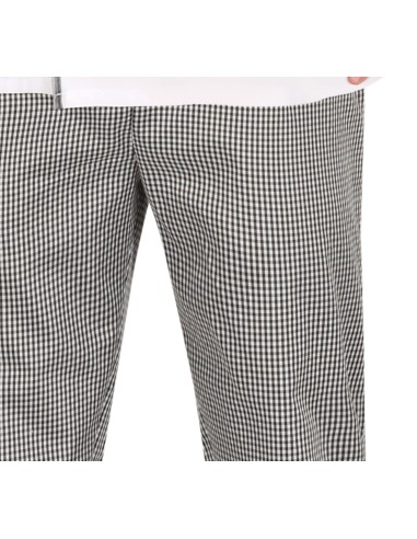 Costume da chef completo con giacca bianca, pantaloni a scacchi e cappello da cuoco per feste a tema