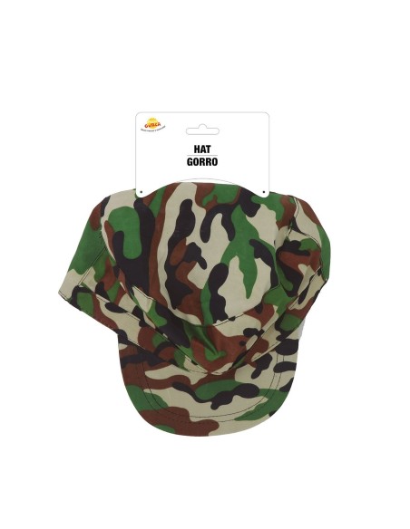 Cappello militare mimetico verde marrone nero costume soldato carnevale halloween