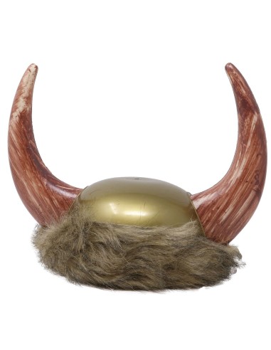 Cappello vichingo con corna ricurve, pelo e barba posticcia per costume medievale Halloween