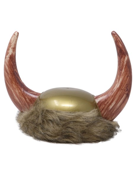 Cappello vichingo con corna ricurve, pelo e barba posticcia per costume medievale Halloween
