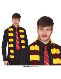 Sciarpa Harry Potter gialla bordeaux strisce Grifondoro studente magia cosplay Halloween