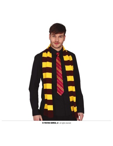 Sciarpa Harry Potter gialla bordeaux strisce Grifondoro studente magia cosplay Halloween
