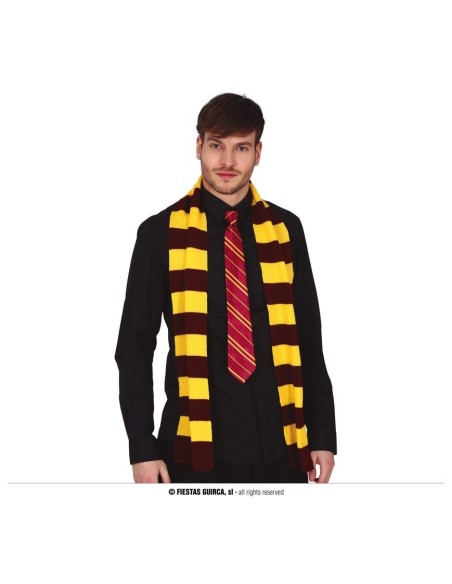 Sciarpa Harry Potter gialla bordeaux strisce Grifondoro studente magia cosplay Halloween