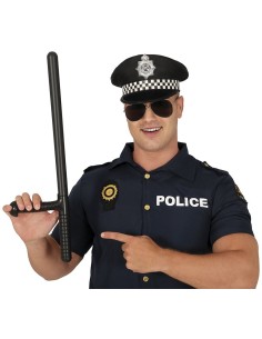 Manganello polizia nero in plastica con impugnatura ergonomica e cinghietto da polso per costume 2