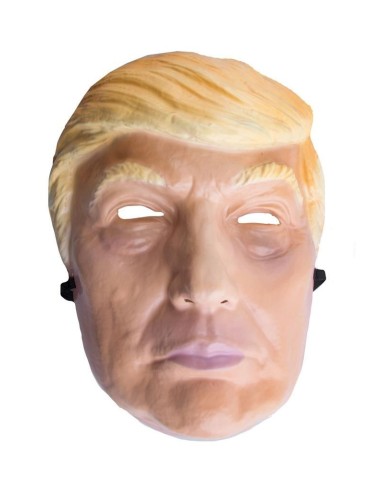 Maschera realistica Donald Trump con capelli biondi e lineamenti dettagliati per travestimenti