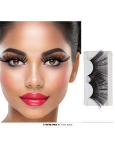 Ciglia finte jumbo nere voluminose per makeup teatrale e costume party Halloween