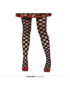 Calze a rete nere con maglia grande indossate, accessorio sexy per costumi e feste 2