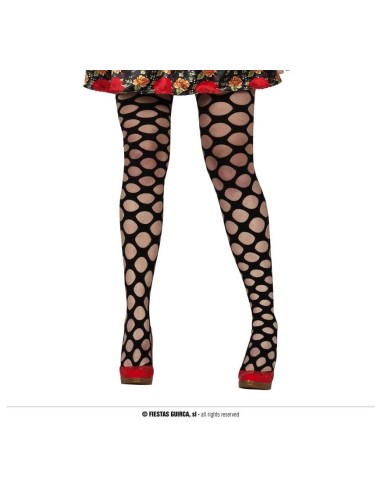 Calze a rete nere con maglia grande indossate, accessorio sexy per costumi e feste