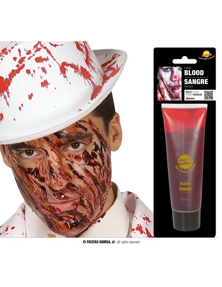 Tubetto sangue finto 100ml per makeup horror e effetti speciali Halloween