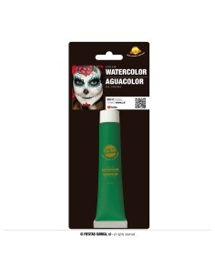 Tubetto trucco verde a base d'acqua 20ml per makeup teatrale e body painting Halloween