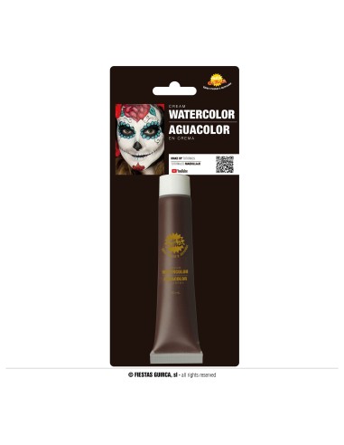 Tubetto trucco marrone base acqua 20ml per makeup teatrale e caratterizzazioni Halloween