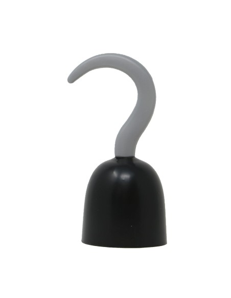 Uncino da pirata nero 20 cm accessorio costume con ragazza in abiti pirata