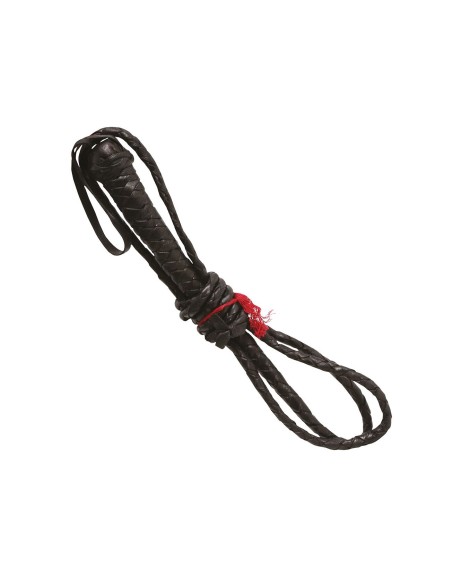 Frusta nera 180 cm per costume da domatore di leoni e travestimenti di carnevale