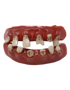 Dentiera horror in lattice con denti marci e macchiati per travestimenti Halloween 2