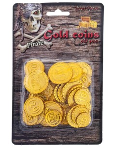 Set monete oro finte dorate per costumi pirata e accessori carnevale