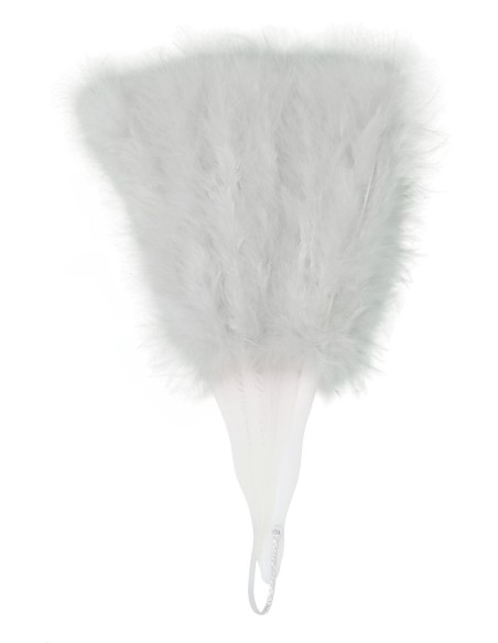 Ventaglio di piume bianche elegante per costumi Carnevale e feste a tema storico
