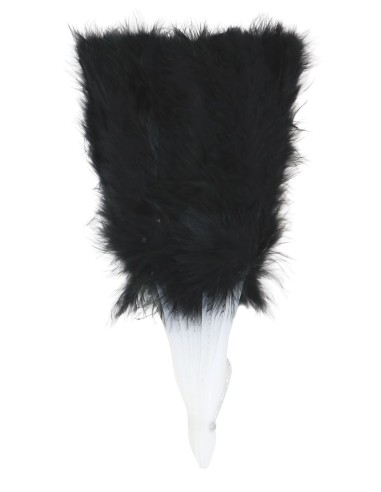 Ventaglio di piume nere elegante per costumi e feste in maschera