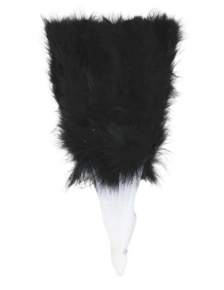 Ventaglio di piume nere elegante per costumi e feste in maschera