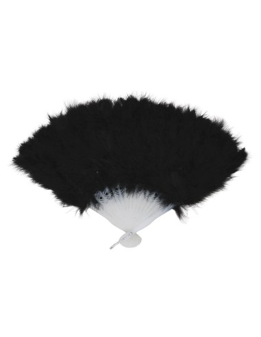 Ventaglio di piume nere elegante per costumi e feste in maschera