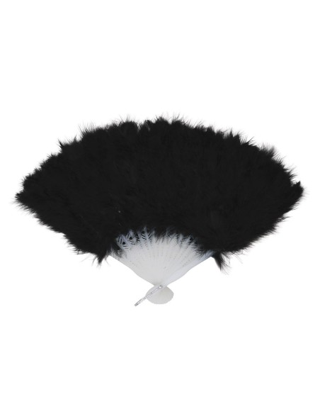 Ventaglio di piume nere elegante per costumi e feste in maschera