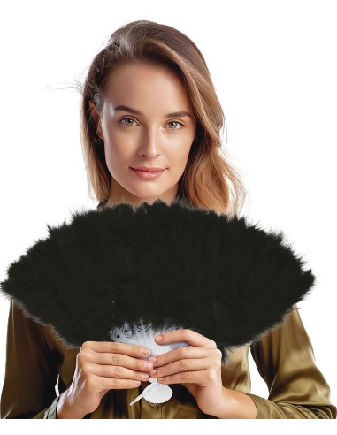 Ventaglio di piume nere elegante per costumi e feste in maschera