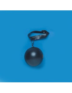 Palla al piede nera con catena e cinturino per costume da carcerato detenuto