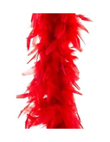 Boa di piume rosse lungo 2 metri per costumi e accessori da festa