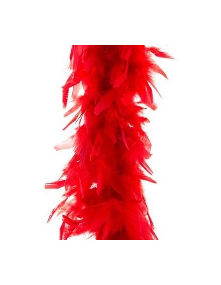 Boa di piume rosse lungo 2 metri per costumi e accessori da festa