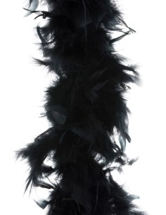 Boa nero in piume naturali lungo 2 metri per costumi vintage e feste a tema