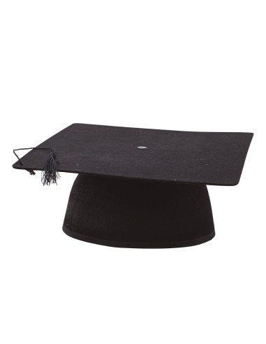 Cappello da laureato nero in feltro con nappa e tocco quadrato per cerimonie universitarie