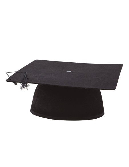 Cappello da laureato nero in feltro con nappa e tocco quadrato per cerimonie universitarie