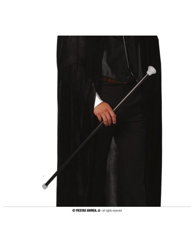 Bastone dandy nero 80 cm accessorio costume gentiluomo vittoriano teatro
