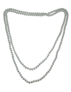 Collana perle bianche lunghe stile Charleston anni 20 accessorio costume donna vintage 2