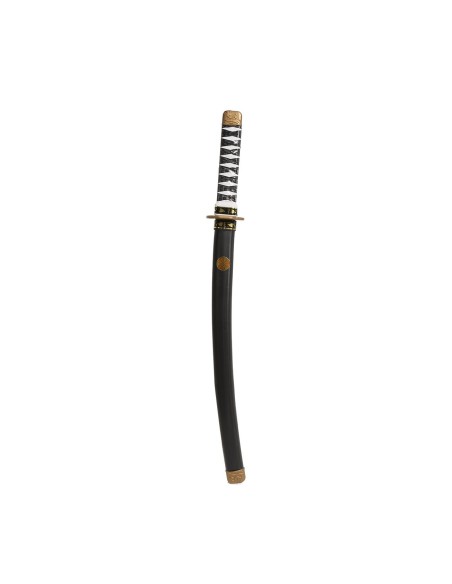 Spada samurai giapponese 73 cm con fodero nero e impugnatura bianca per costume ninja
