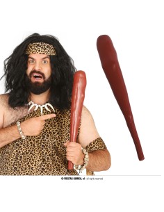 Clava preistorica marrone 48 cm con suono per costume caveman Flintstones carnevale