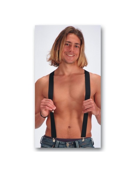 Bretelle nere regolabili con clip metalliche per costumi carnevale e travestimenti vintage