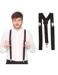 Bretelle nere regolabili con clip metalliche per costumi carnevale e travestimenti vintage