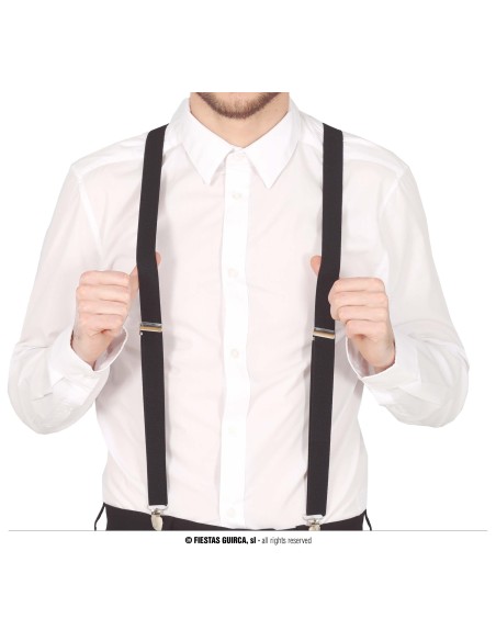 Bretelle nere regolabili con clip metalliche per costumi carnevale e travestimenti vintage
