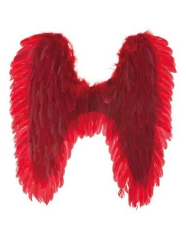Ali rosse in piume per costume da diavolo demone Halloween accessorio