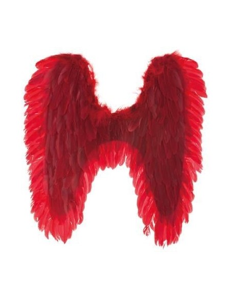 Ali rosse in piume per costume da diavolo demone Halloween accessorio