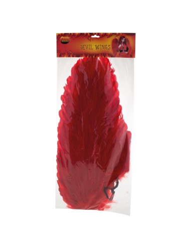 Ali rosse in piume per costume da diavolo demone Halloween accessorio