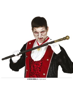 Bastone lord smontabile con impugnatura dorata per costumi eleganti Halloween e Carnevale 2